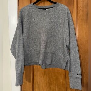 Nike Grey cropped sweatshirt.